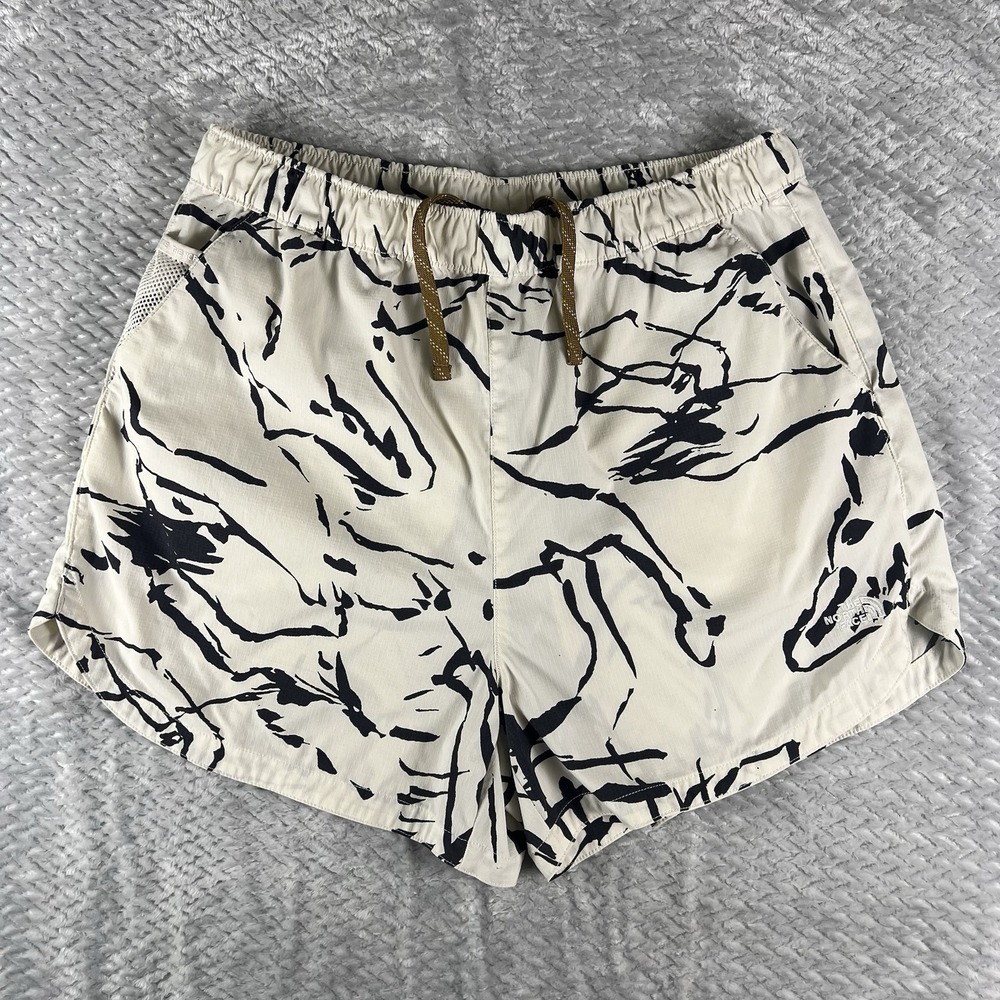 The North Face Women's Class V Pathfinder Shorts L White Dune Coyote Print